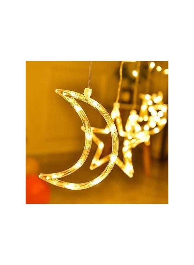 سلسلة إضاءة LED على شكل نجوم وقمر للزينة، مثالية للديكور في رمضان والمناسبات والحفلات وأعياد الميلاد، مصنوعة من خامات آمنة ومتينة وصديقة للبيئة، تمنح إضاءة دافئة ورومانسية، هدية رائعة للمناسبات والأعياد والاحتفالات المنزلية - Image 4